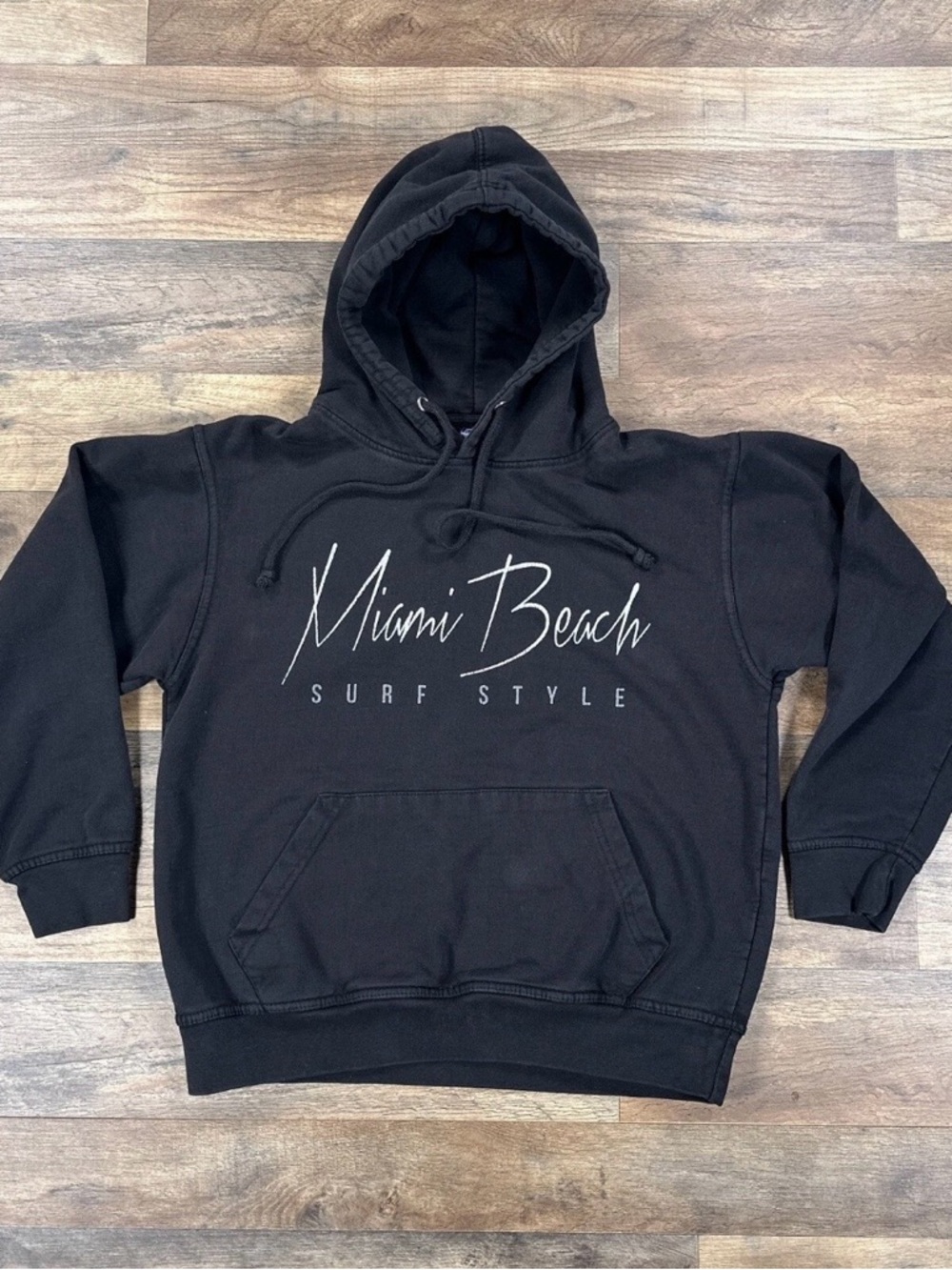 Surf Style Black Miami Beach Pullover Hoodie